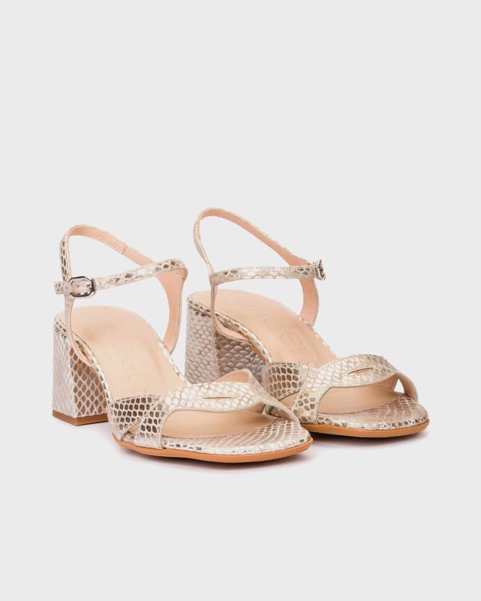 ESTELA 01 Silver Snake Sandals